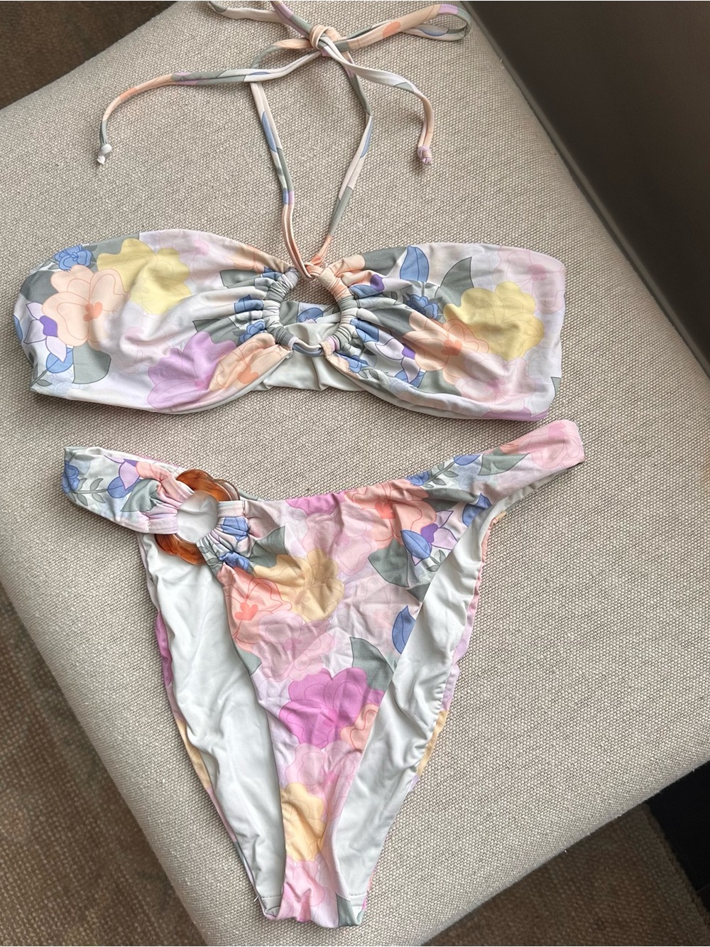 Dippin Daisys Amalfi top / Haven bottoms Floral Ring-Detail m Bikini Set small